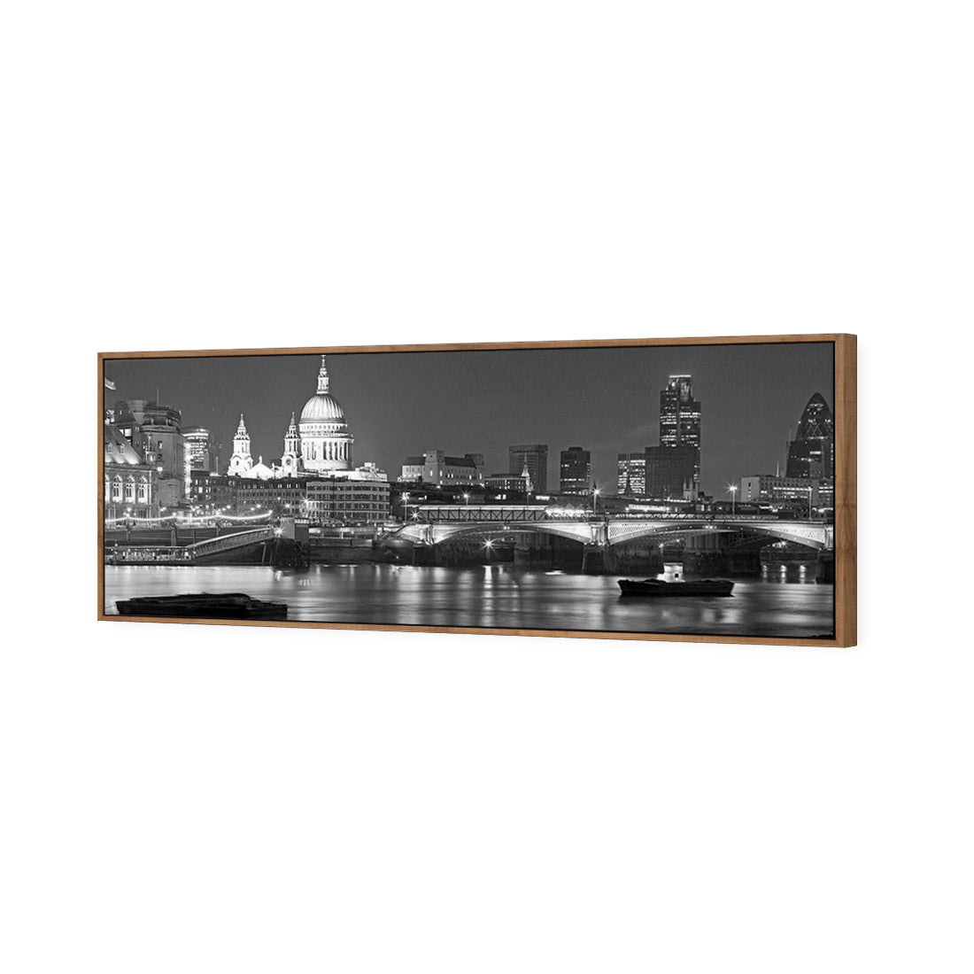 London Thames, Black and White (Long) - Wall Art Designs - 1245_BL_H WAD_CP - MPY - 260 - M - S - S_60x20_S - 1550 - NAT