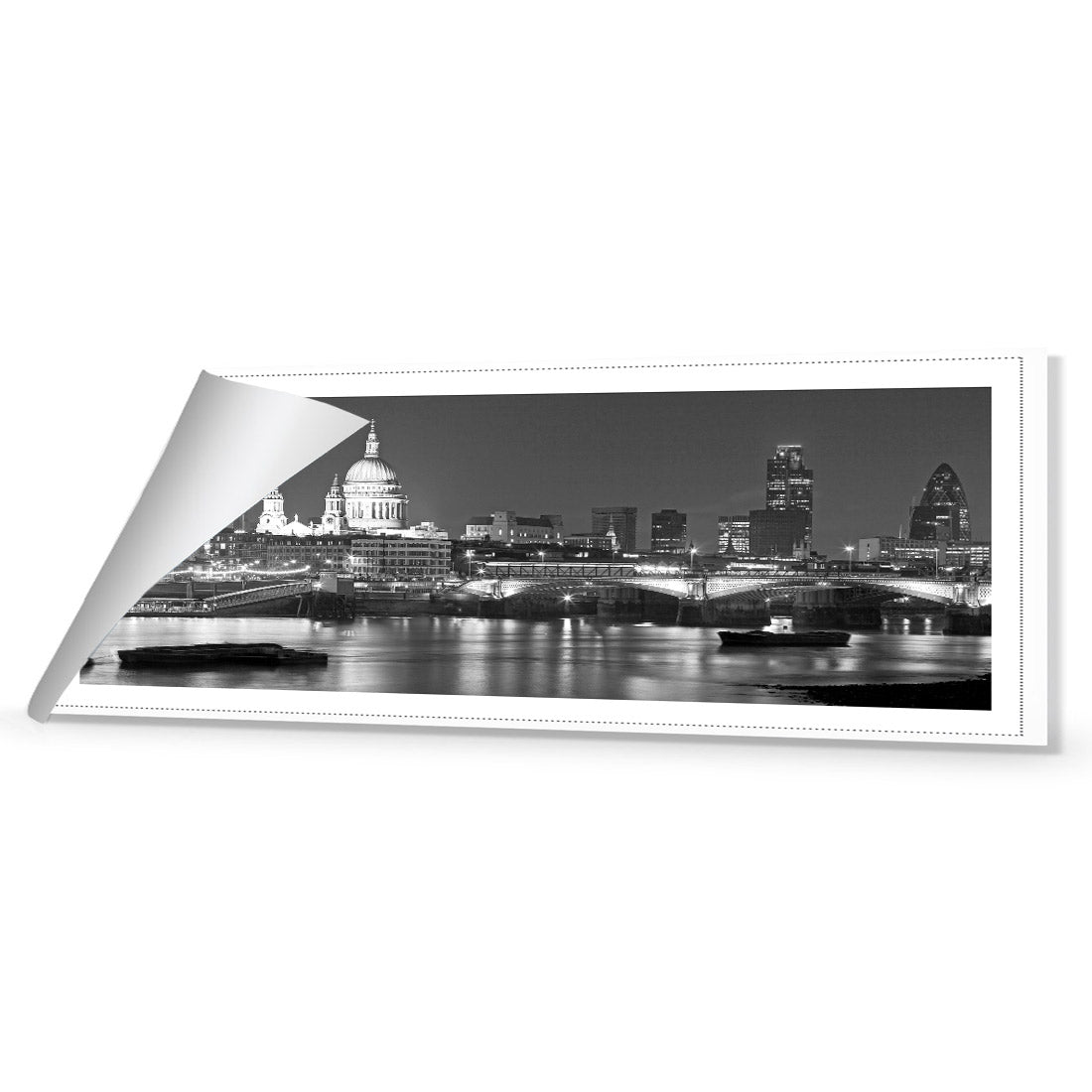 London Thames, Black and White (Long) - Wall Art Designs - 1245_BL_H WAD_CP - MPY - 260 - M - R_60x20_NONE