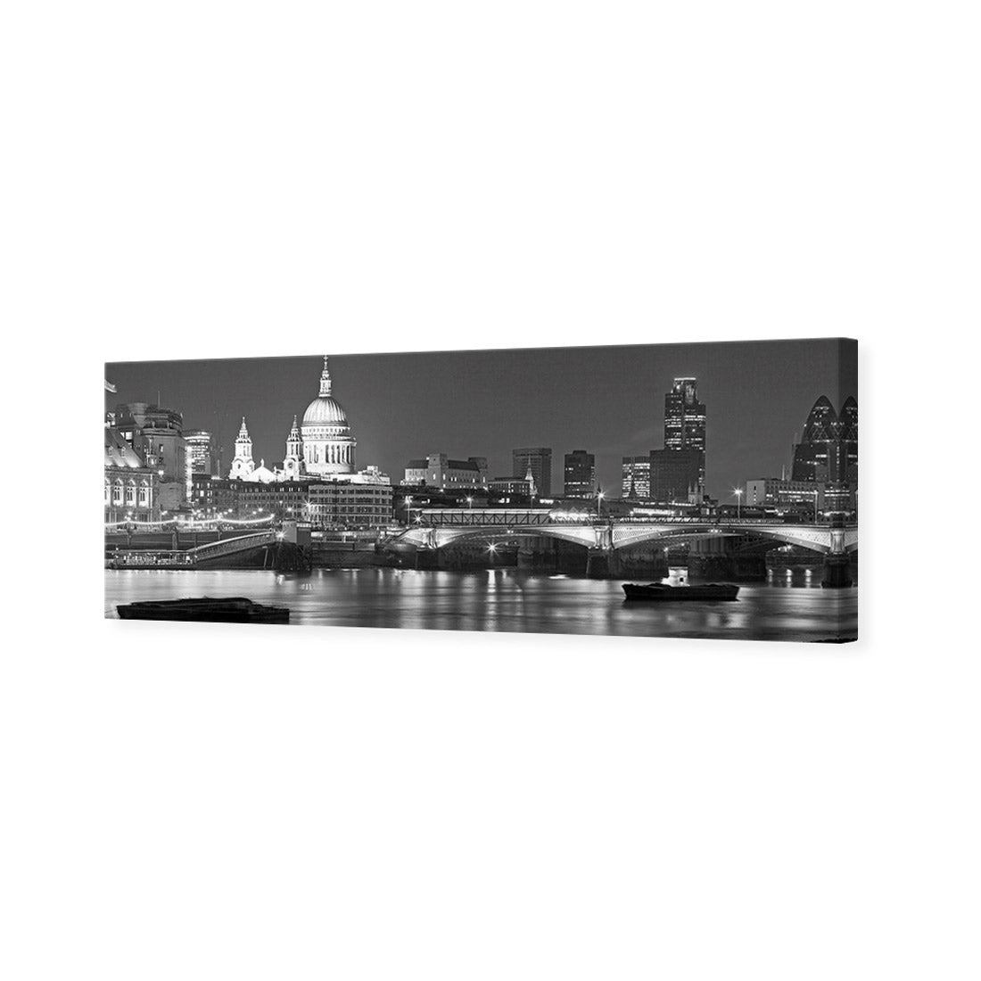 London Thames, Black and White (Long) - Wall Art Designs - 1245_BL_H WAD_CP - MPY - 260 - M - S - S_60x20_NONE