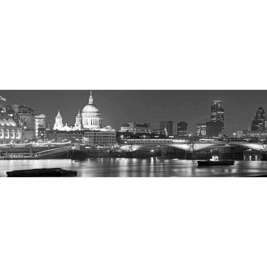 London Thames, Black and White (Long) - Wall Art Designs - 1245_BL_H WAD_CP - MPY - 260 - M - S - S_60x20_NONE