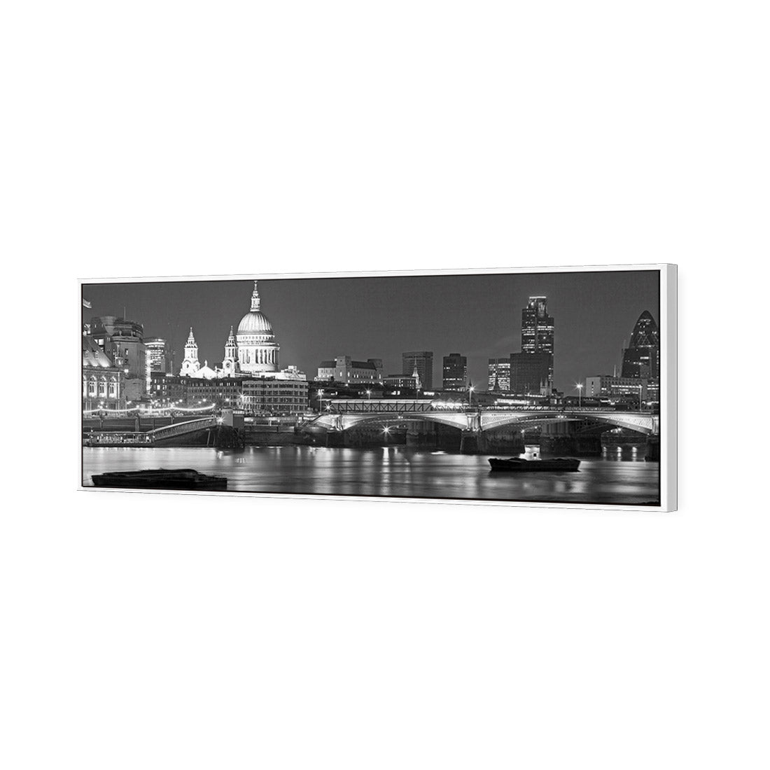 London Thames, Black and White (Long) - Wall Art Designs - 1245_BL_H WAD_CP - MPY - 260 - M - S - S_60x20_S - 1550 - WHT