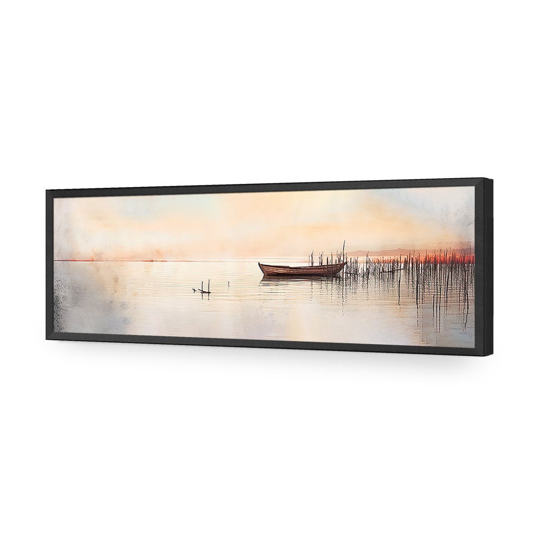 Lonely Boat - Wall Art Designs - WH_1175_AL_H CAF_AP - 030 - EDG_90x30_S - 2538 - BLK