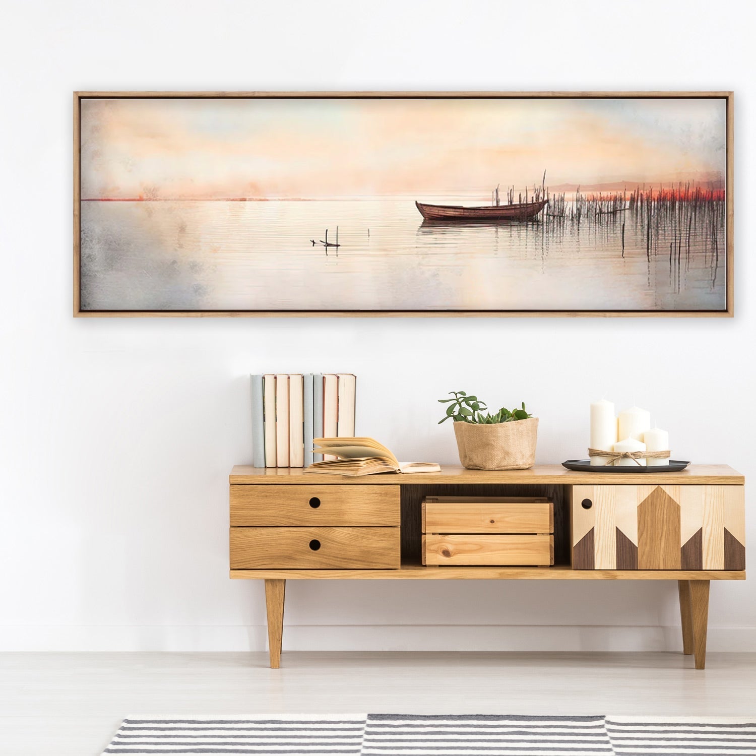 Lonely Boat - Wall Art Designs - WH_1175_AL_H CAF_CP - MPY - 260 - M - S - S_60x20_NONE