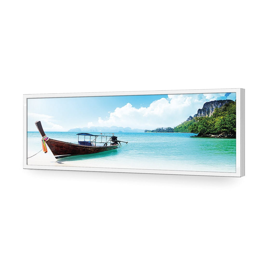 Long Thai Boat (Long) - Wall Art Designs - 1210_AL_H WAD_AP - 030 - EDG_90x30_S - 2538 - WHT