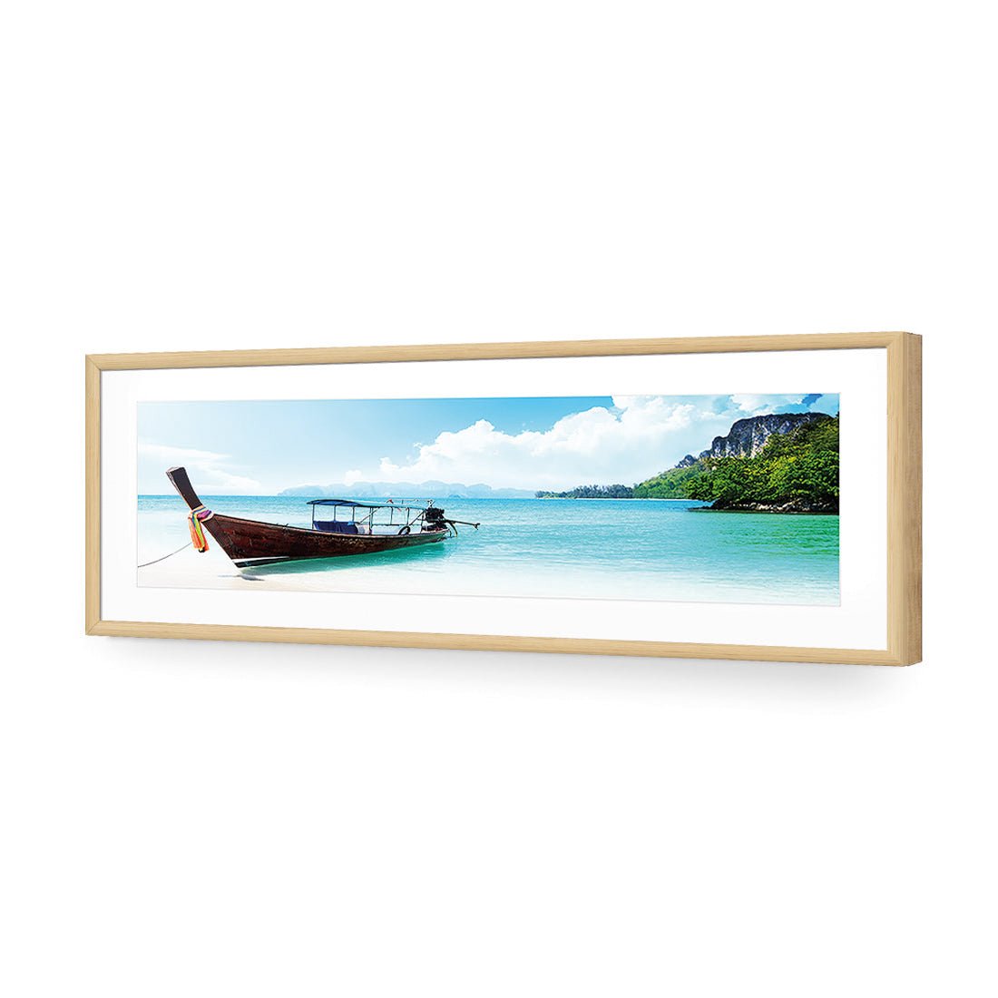 Long Thai Boat (Long) - Wall Art Designs - 1210_AL_H WAD_AP - 030 - MAT_90x30_S - 2538 - OAK