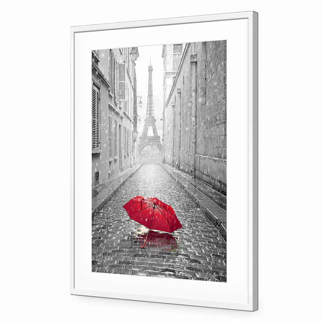 Lost Umbrella In Paris, Red Acrylic Print Art - Wall Art Designs - 2004_AR_V WAD_AP - 030 - MAT_45x30_S - 2538 - WHT