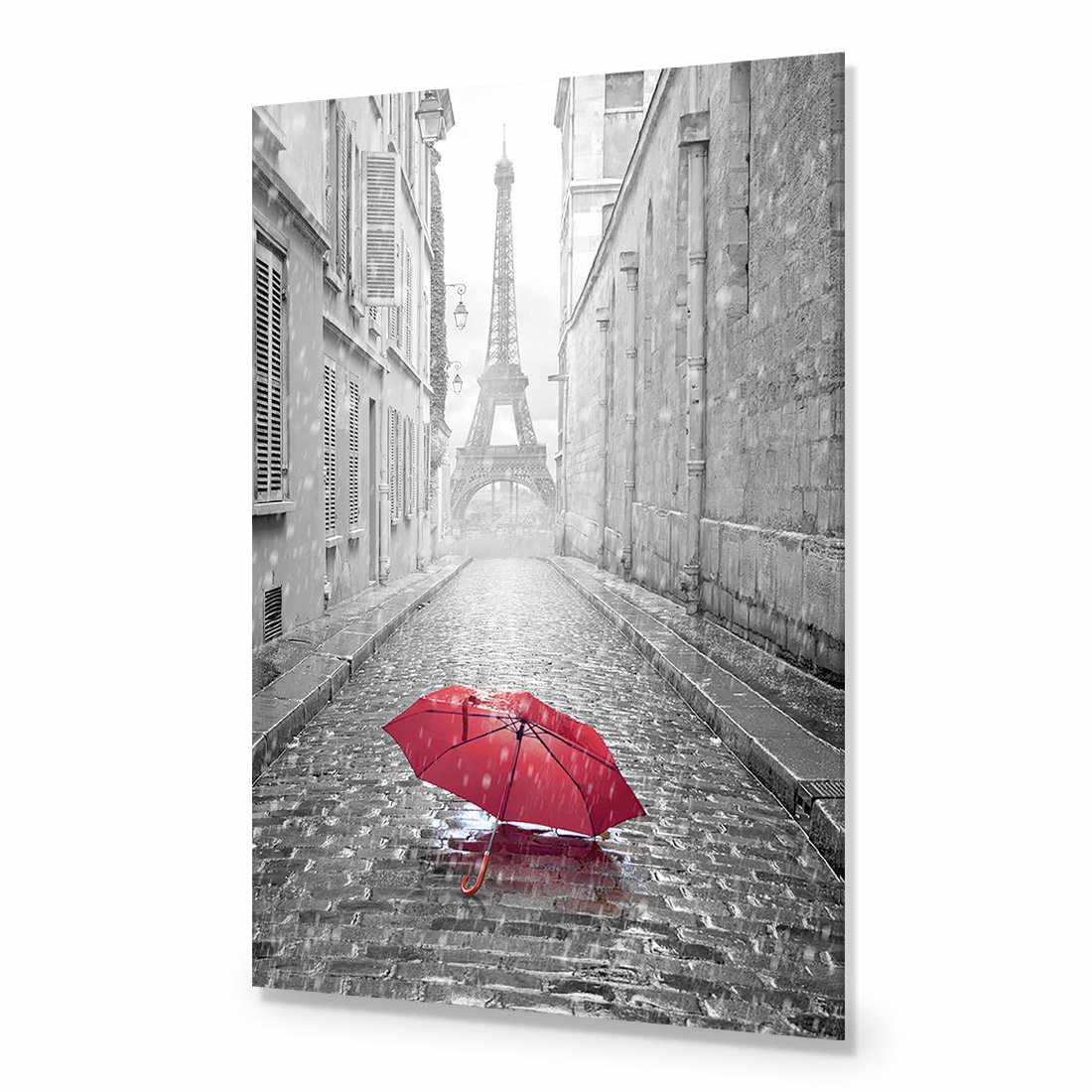 Lost Umbrella In Paris, Red Acrylic Print Art - Wall Art Designs - 2004_AR_V WAD_AP - 030 - EDG_45x30_NONE