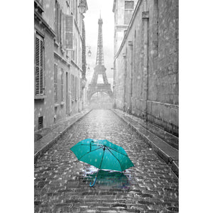 Lost Umbrella In Paris, Teal