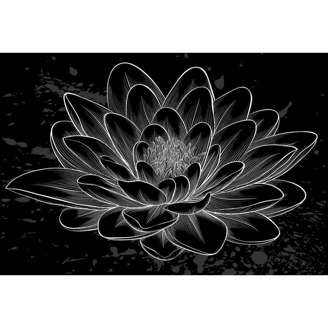 Lotus Sketched - Wall Art Designs - 3165_AR_H WAD_CP - MPY - 260 - M - S - S_45x30_NONE