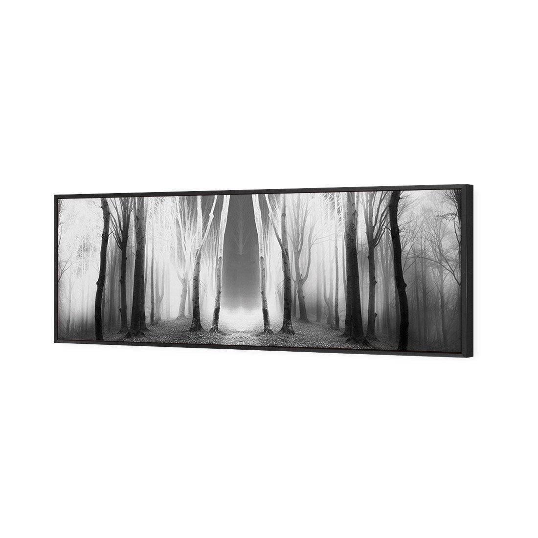 Luminous Forest, B&W | Classic Canvas | Floating Frame | Black