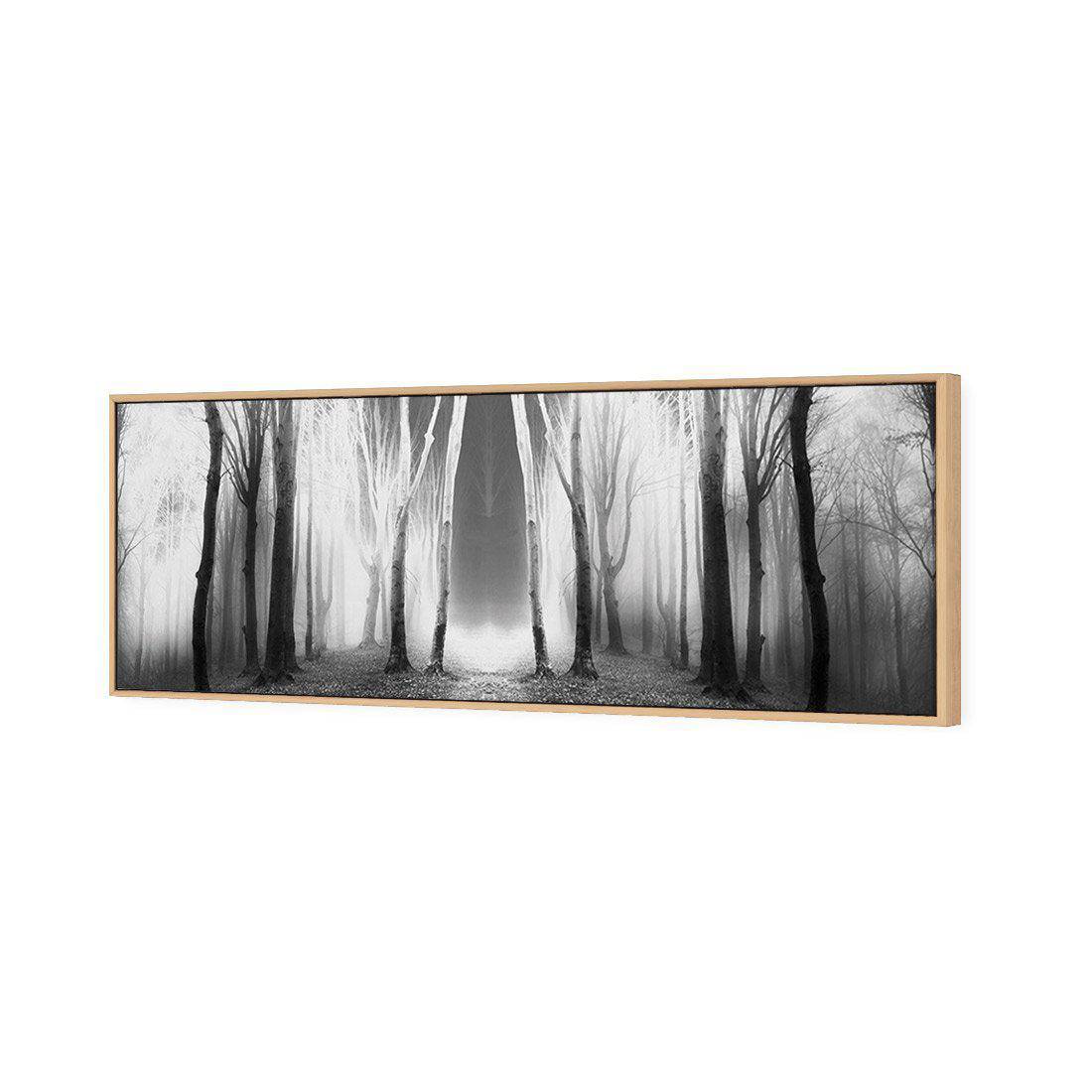 Luminous Forest, B&W | Classic Canvas | Floating Frame | Oak