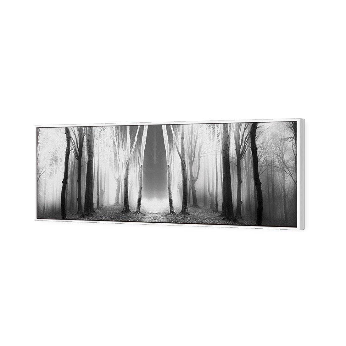 Luminous Forest, B&W | Classic Canvas | Floating Frame | White