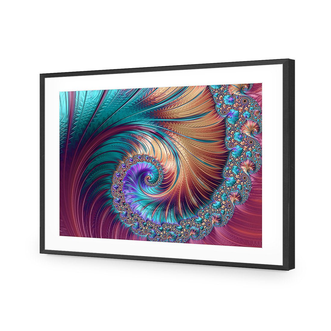 Luxe Spiral | Standard Acrylic | Flat Frame With Border | Black