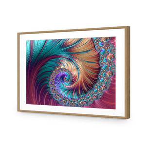 Luxe Spiral | Standard Acrylic | Flat Frame With Border | Oak