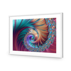 Luxe Spiral | Standard Acrylic | Flat Frame With Border | White