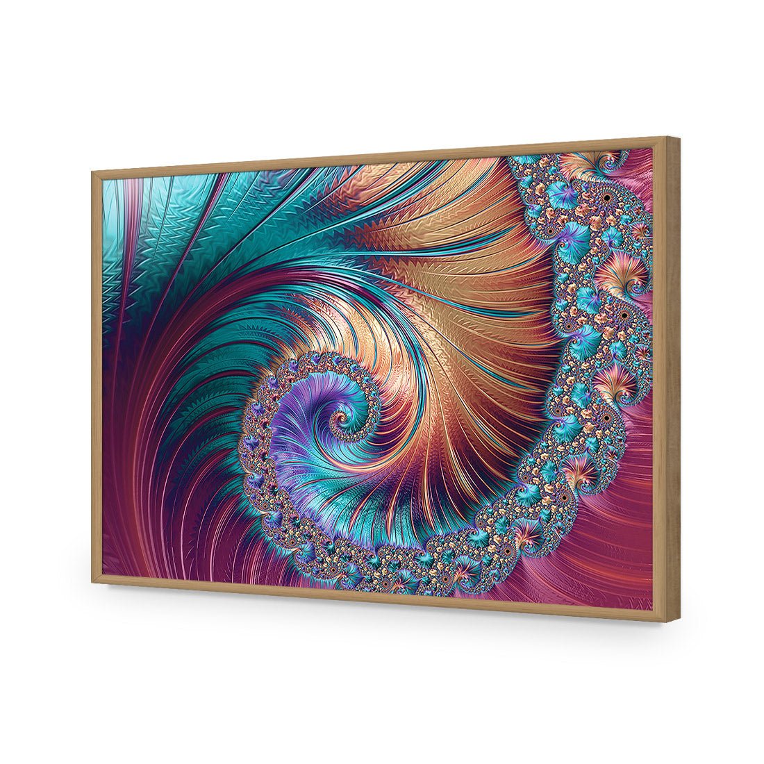 Luxe Spiral | Standard Acrylic | Flat Frame No Border | Oak