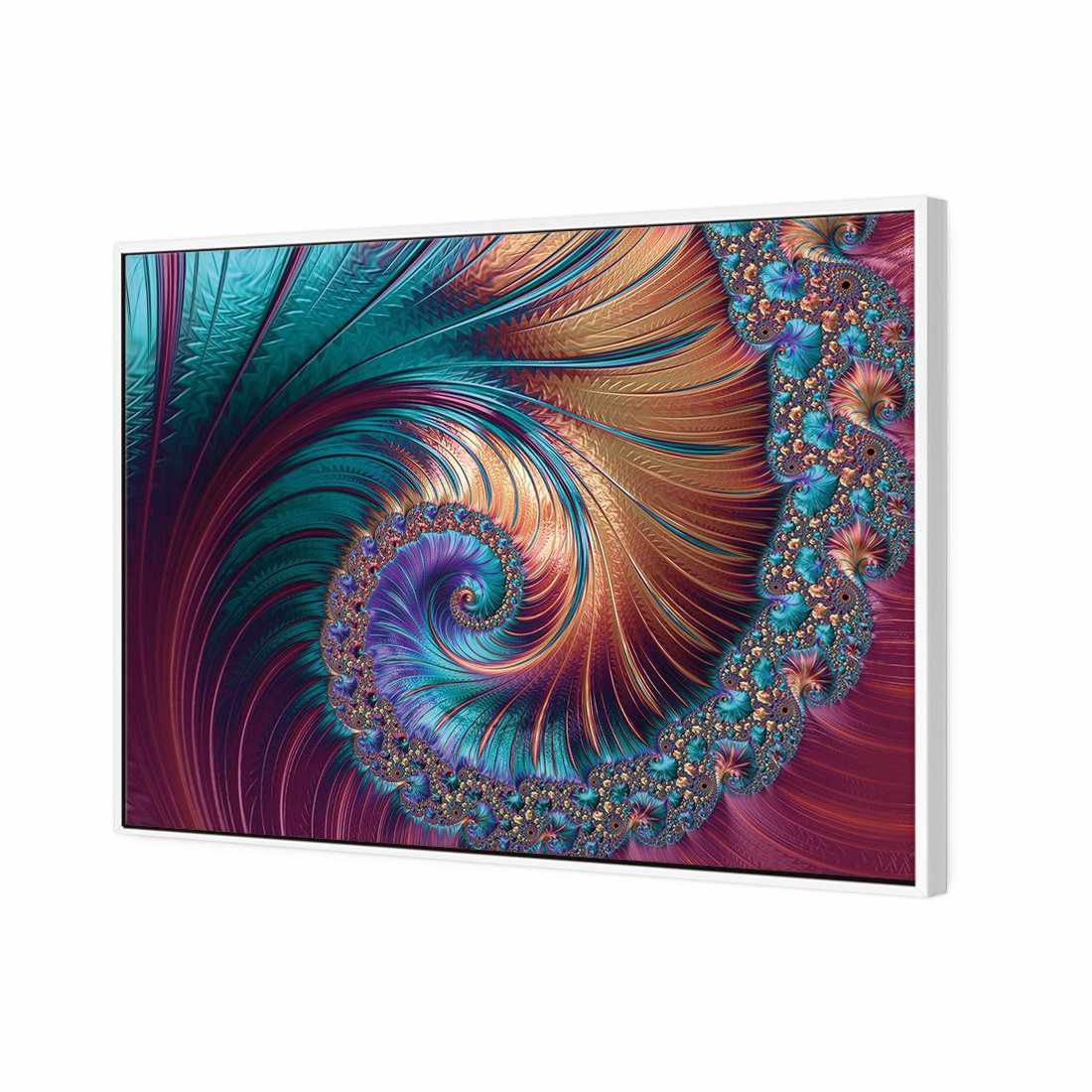 Luxe Spiral | Standard Canvas | Floating Frame | White