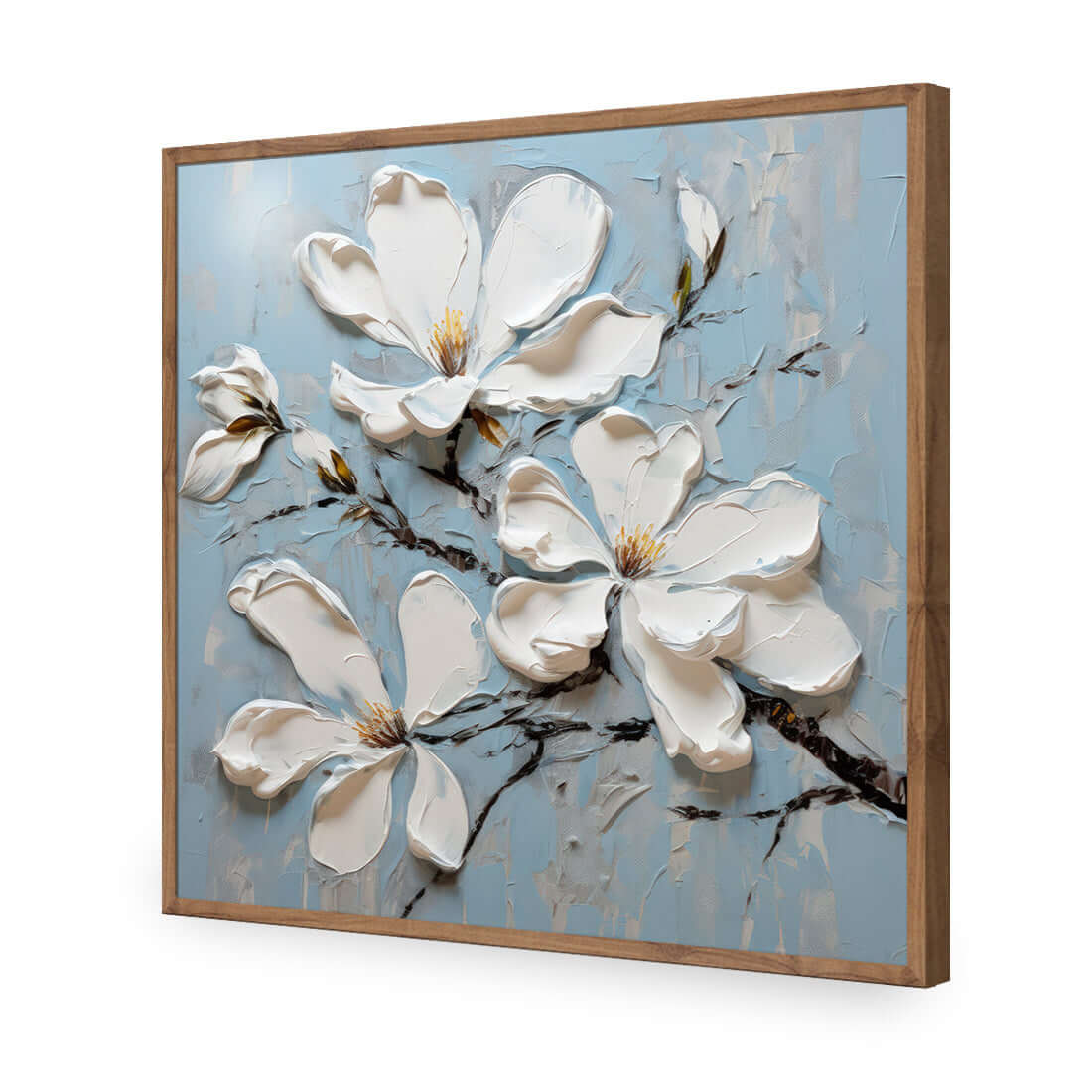 Magnolia on Blue I - Wall Art Designs - WH_1399_AS_Q WAD_AP - 030 - EDG_37x37_S - 2538 - NAT