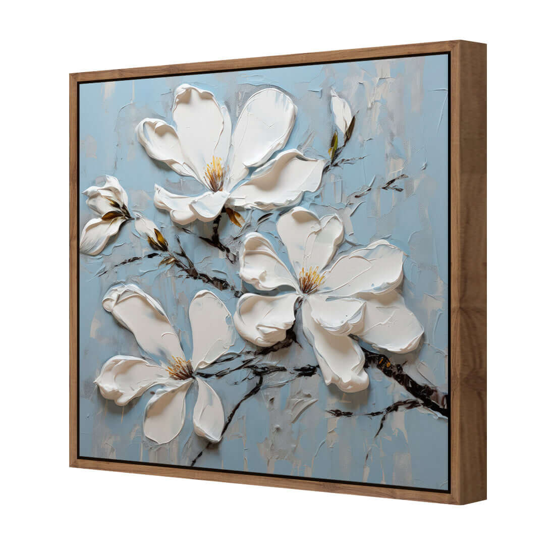 Magnolia on Blue I - Wall Art Designs - WH_1399_AS_Q WAD_CP - MPY - 260 - M - S - S_37x37_S - 1550 - NAT