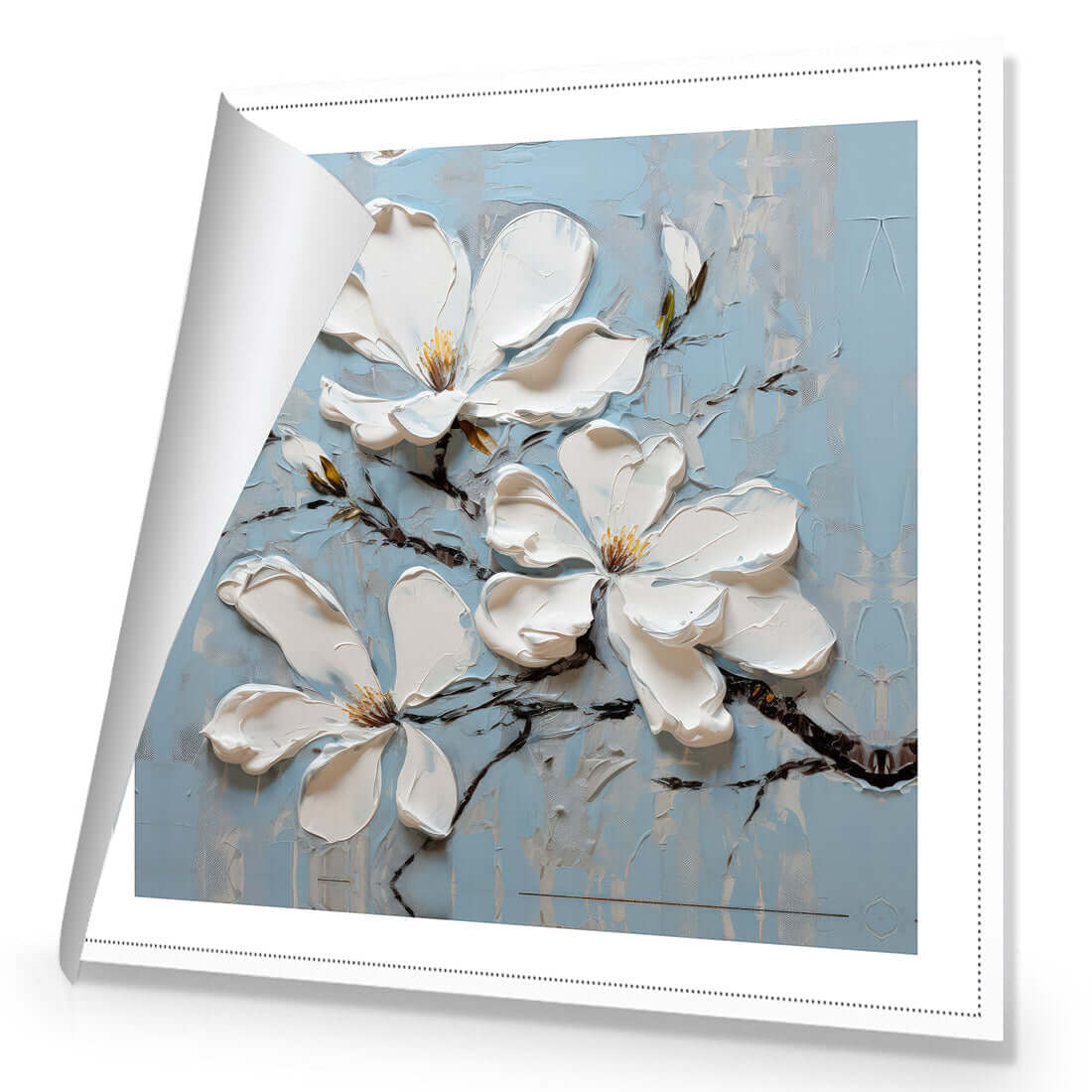 Magnolia on Blue I - Wall Art Designs - WH_1399_AS_Q WAD_CP - MPY - 260 - M - R_37x37_NONE