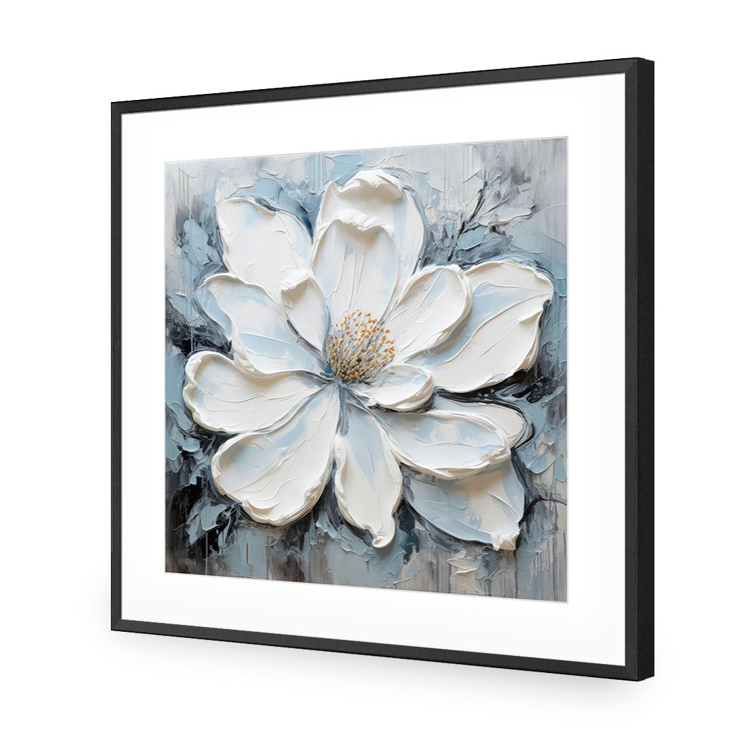 Magnolia on Blue II - Wall Art Designs - WH_1400_AS_Q CAF_AP - 030 - MAT_37x37_S - 2538 - BLK