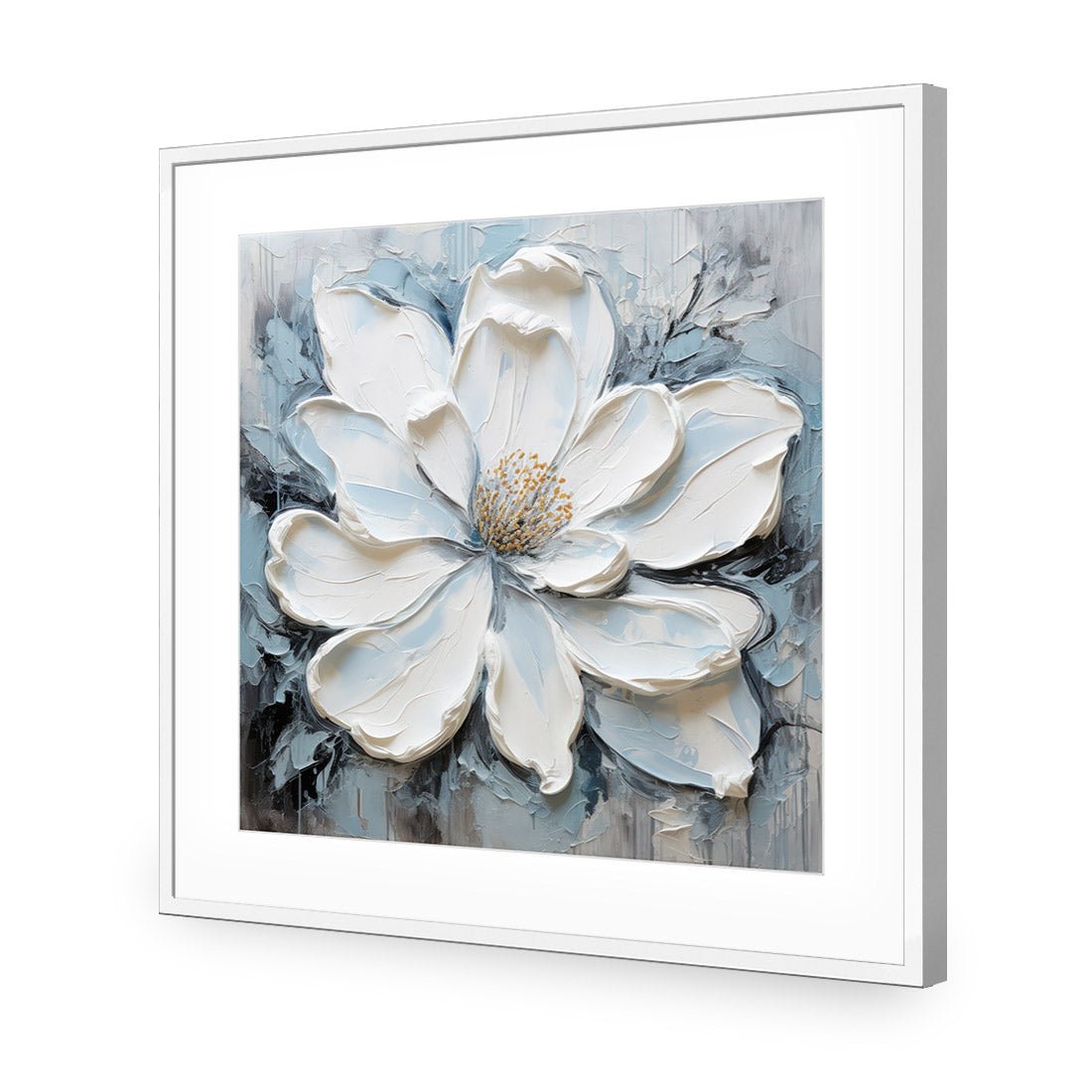 Magnolia on Blue II - Wall Art Designs - WH_1400_AS_Q CAF_AP - 030 - MAT_37x37_S - 2538 - WHT