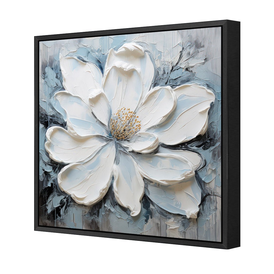 Magnolia on Blue II - Wall Art Designs - WH_1400_AS_Q CAF_CP - MPY - 260 - M - S - S_37x37_S - 1550 - BLK