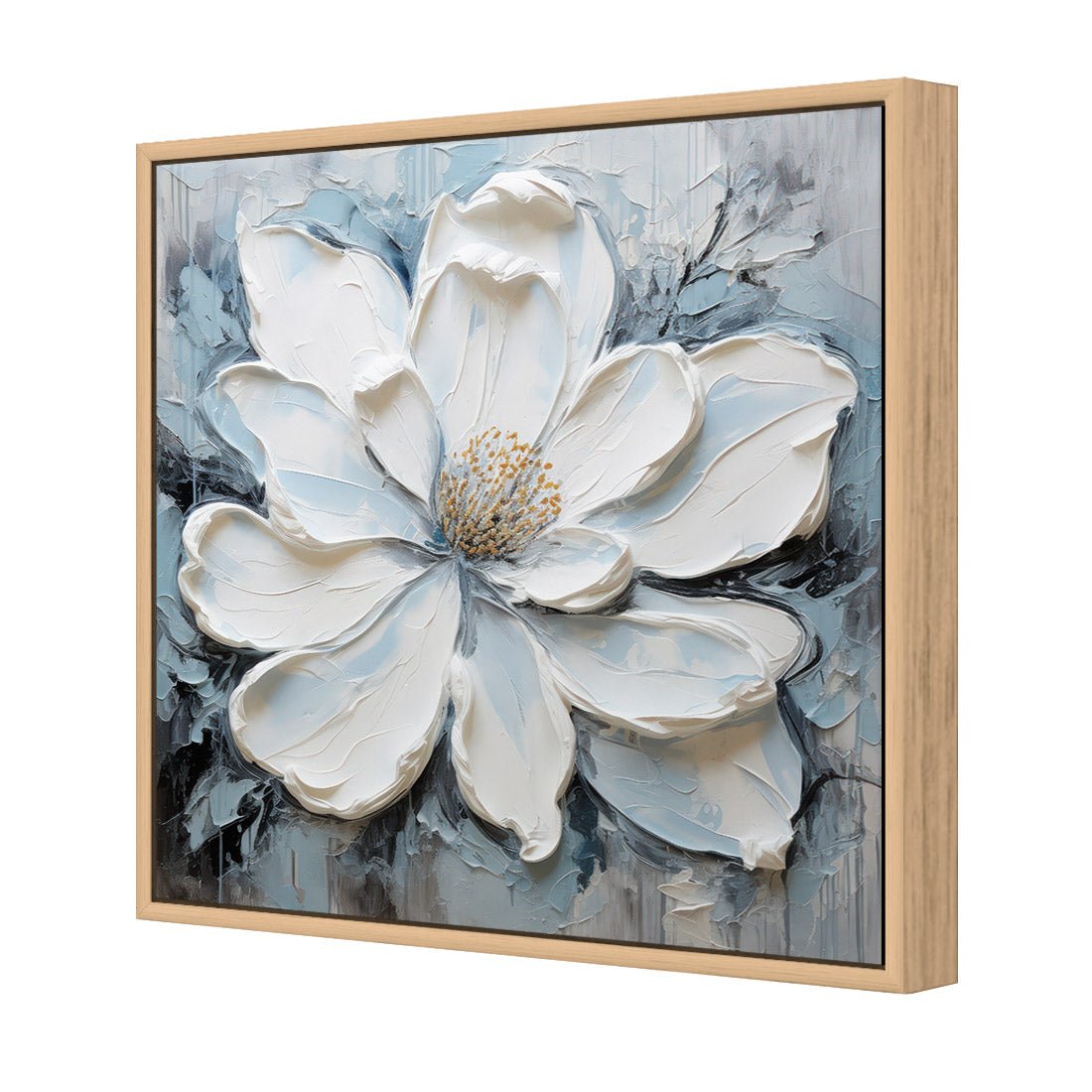 Magnolia on Blue II - Wall Art Designs - WH_1400_AS_Q CAF_CP - MPY - 260 - M - S - S_37x37_S - 1550 - OAK