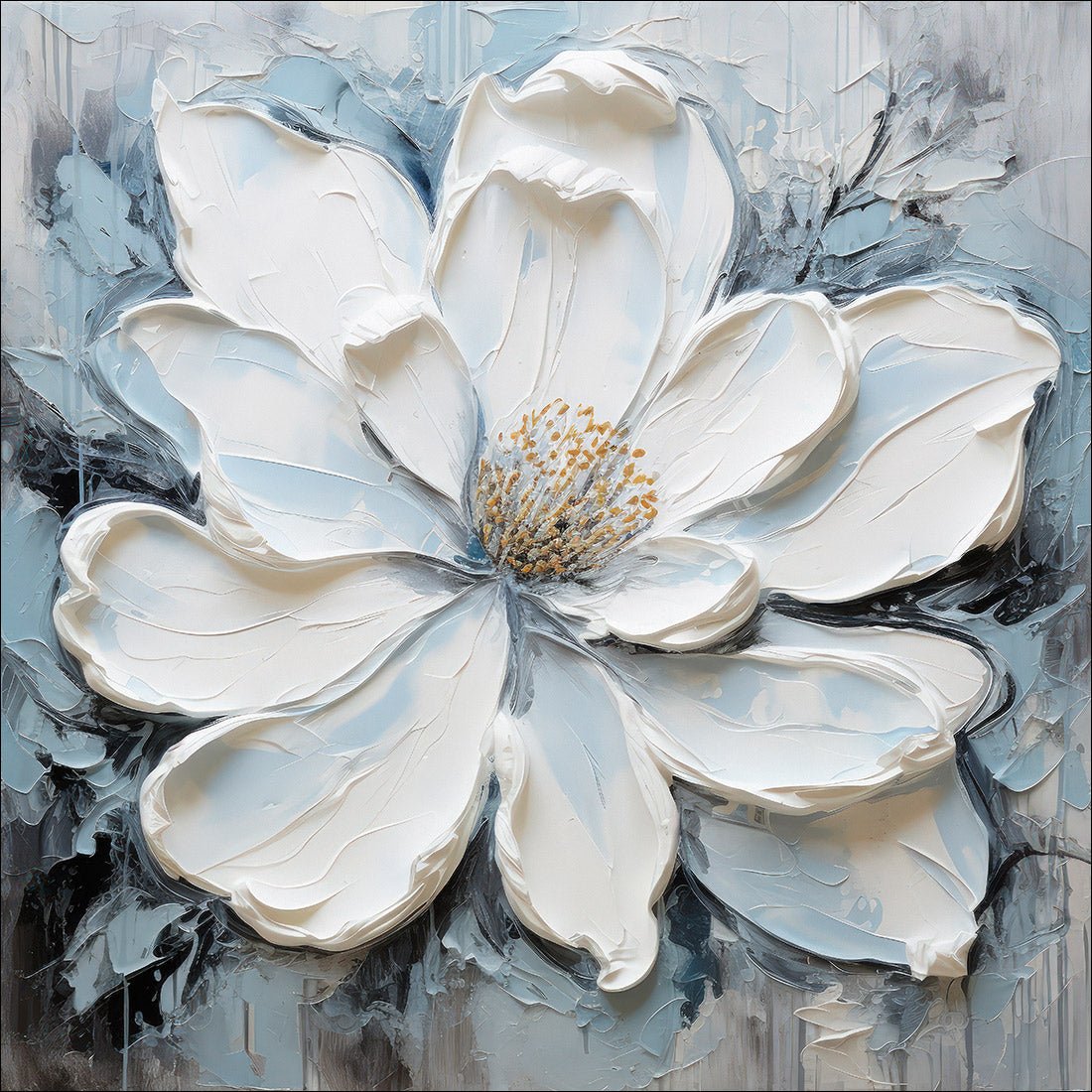 Magnolia on Blue II | Classic Canvas | No Frame | Stretched Canvas