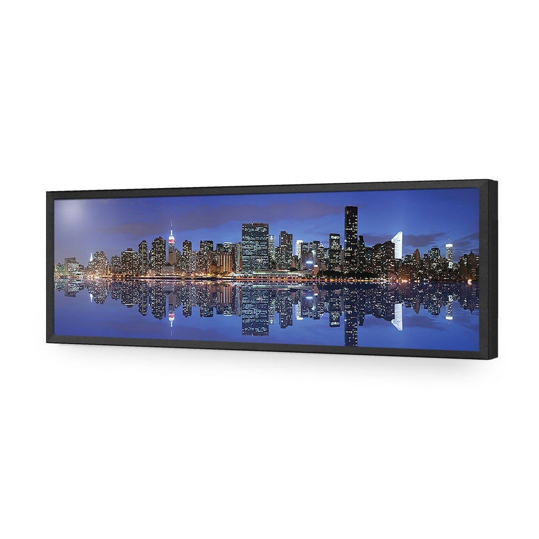 Manhattan Reflection (Long) - Wall Art Designs - 475_AL_H WAD_AP - 030 - EDG_90x30_S - 2538 - BLK