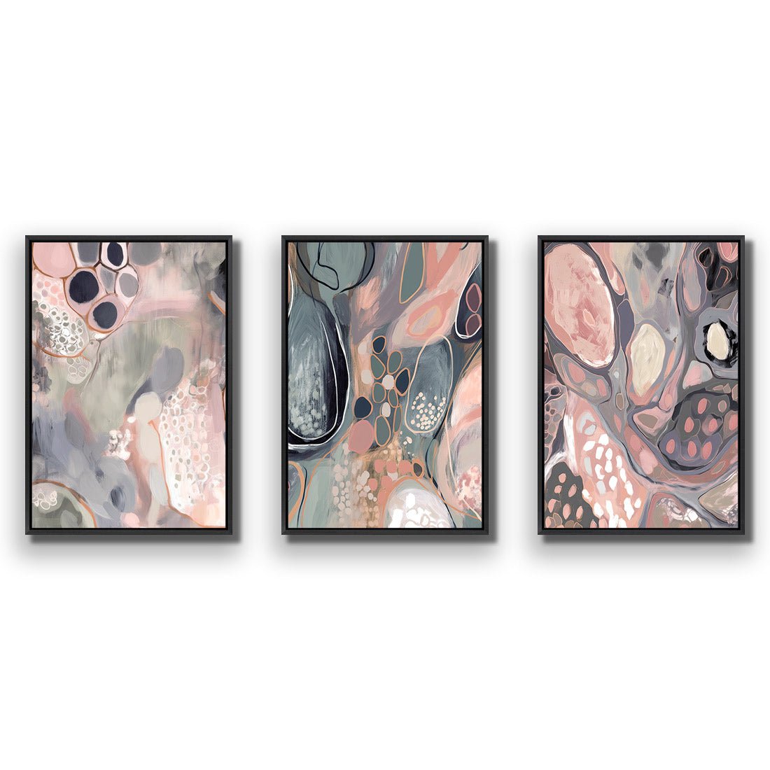 Marble Haze Trio Art Set - Wall Art Designs - SET3_5042_AR_V WAD_CP - MPY - 260 - M - S - S_45x30_S - 1550 - BLK