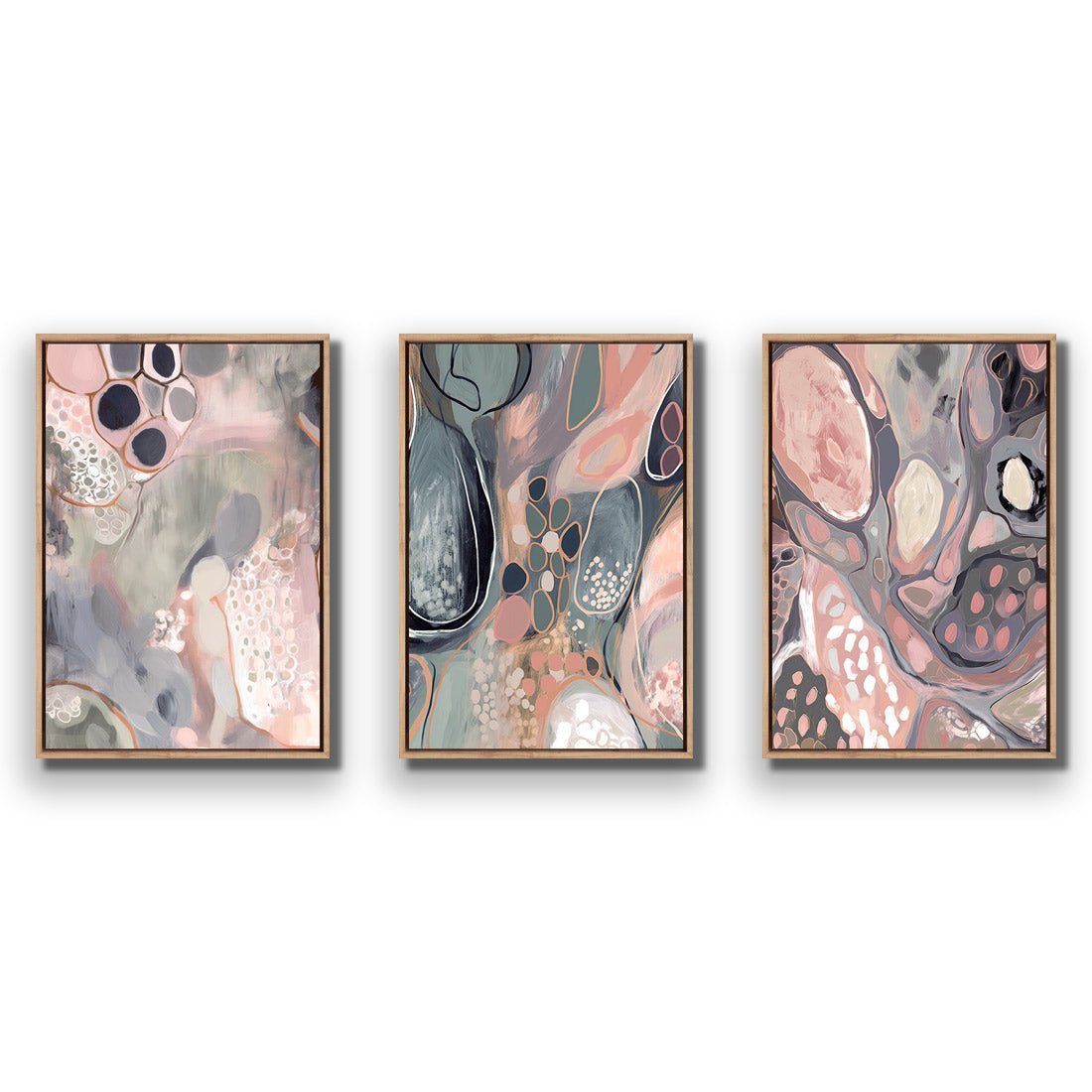 Marble Haze Trio Art Set - Wall Art Designs - SET3_5042_AR_V WAD_CP - MPY - 260 - M - S - S_45x30_S - 1550 - OAK