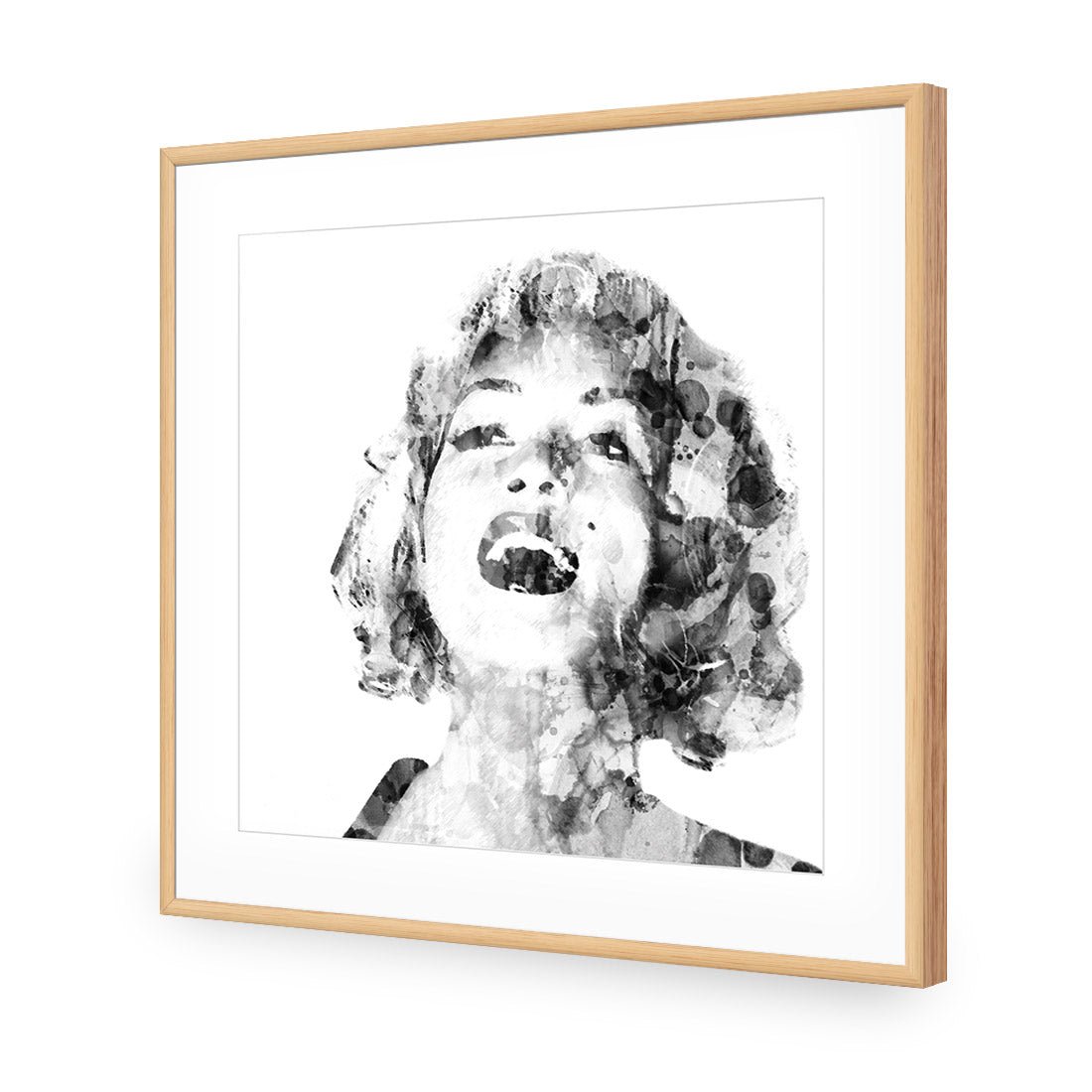 Marilyn Abstract Hair, Black and White (square) - Wall Art Designs - 1544_BS_Q WAD_AP - 030 - MAT_37x37_S - 2538 - OAK