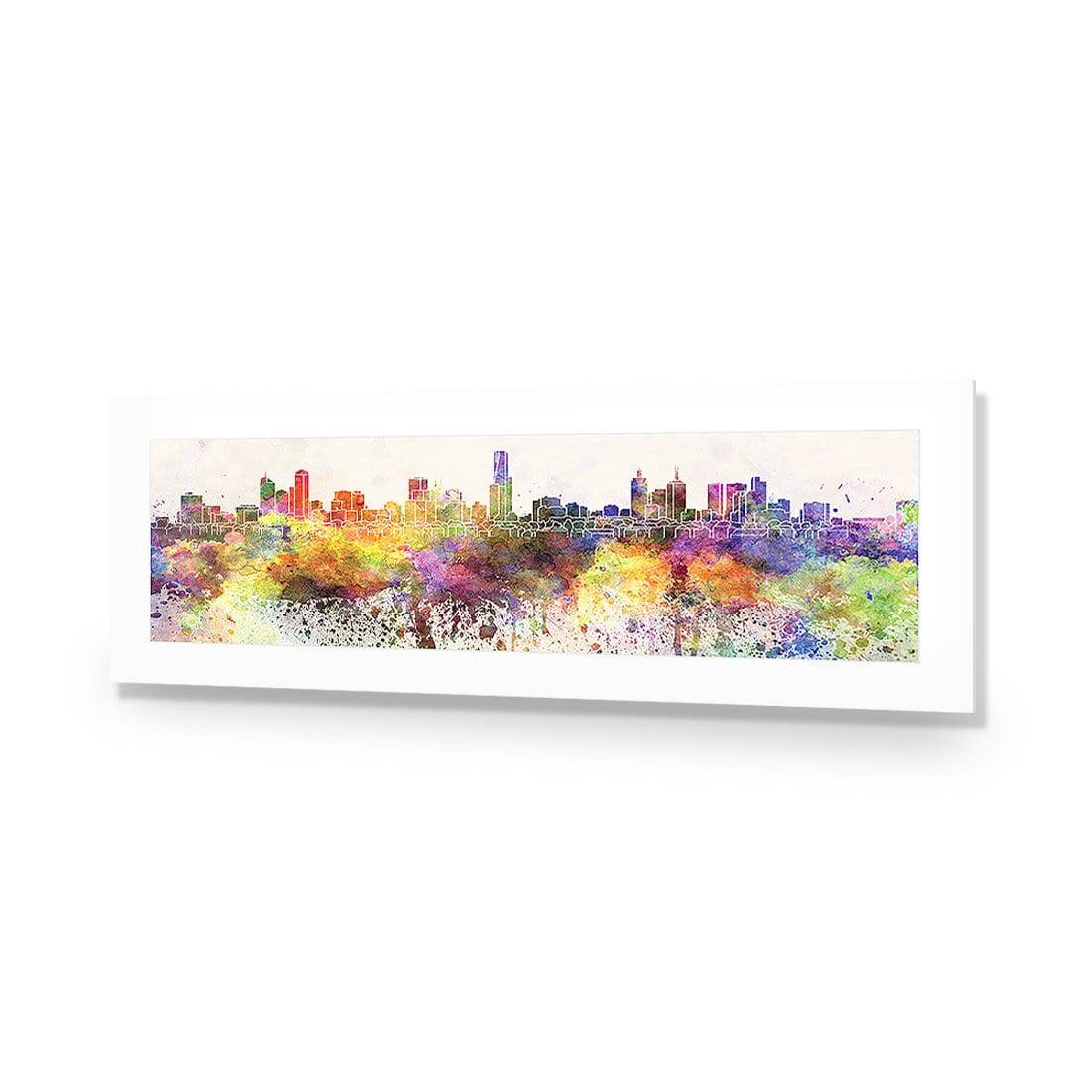 Melbourne Skyline Watercolour, Long | Standard Acrylic | No Frame With Border