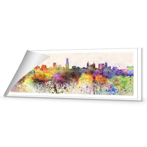 Melbourne Skyline Watercolour, Long | Standard Canvas | No Frame | Rolled Canvas