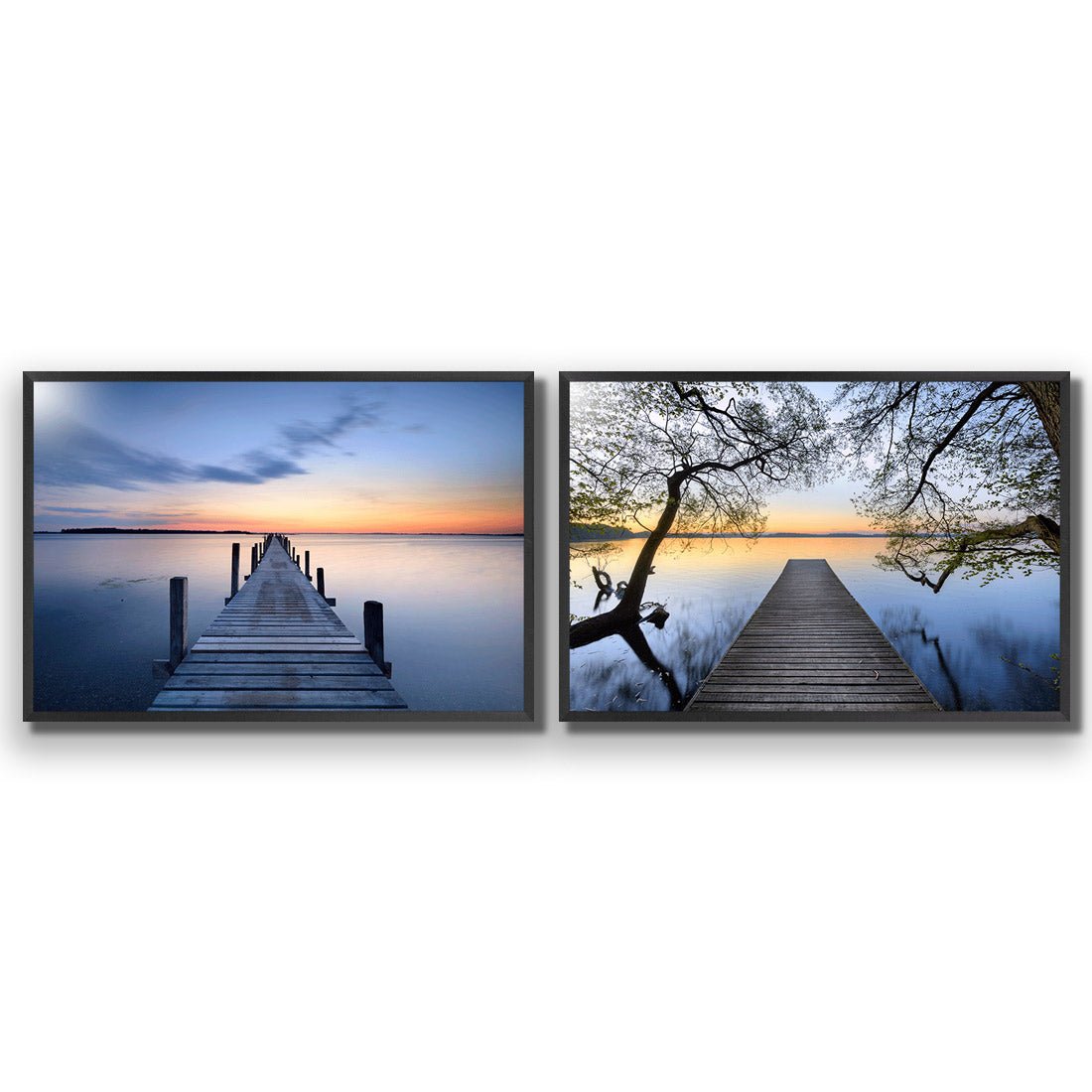 Misty Blue Jetty Escaped Perfect Pairs - Wall Art Designs - SET2_5003_AR_H WAD_AP - 030 - EDG_45x30_S - 2538 - BLK