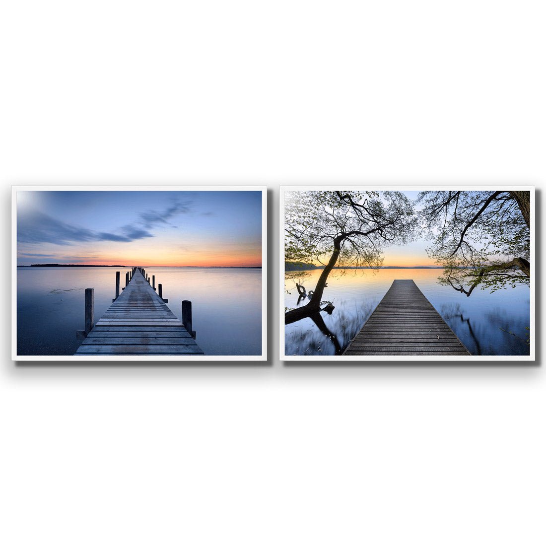 Misty Blue Jetty Escaped Perfect Pairs - Wall Art Designs - SET2_5003_AR_H WAD_AP - 030 - EDG_45x30_S - 2538 - WHT