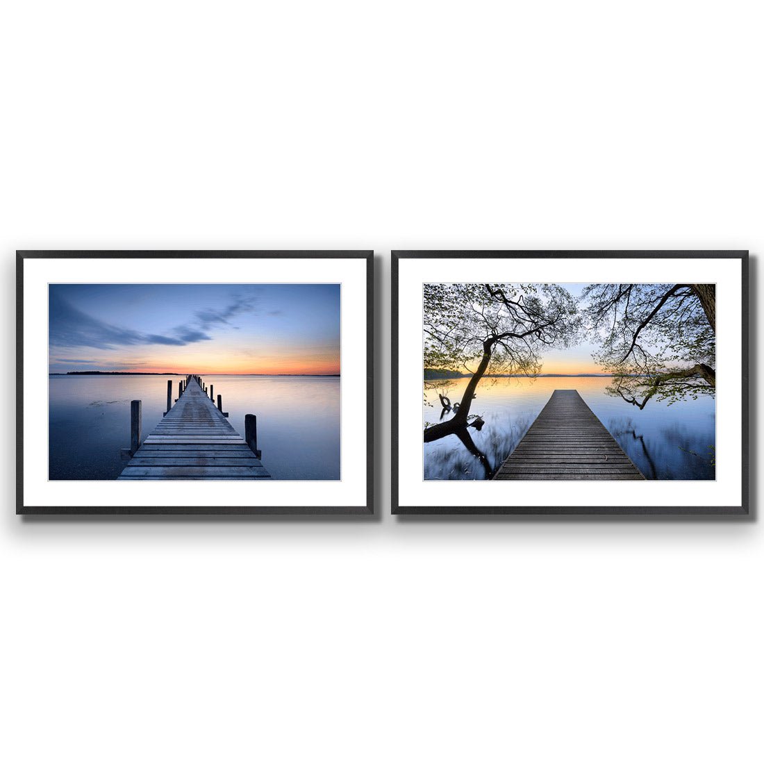 Misty Blue Jetty Escaped Perfect Pairs - Wall Art Designs - SET2_5003_AR_H WAD_AP - 030 - MAT_45x30_S - 2538 - BLK