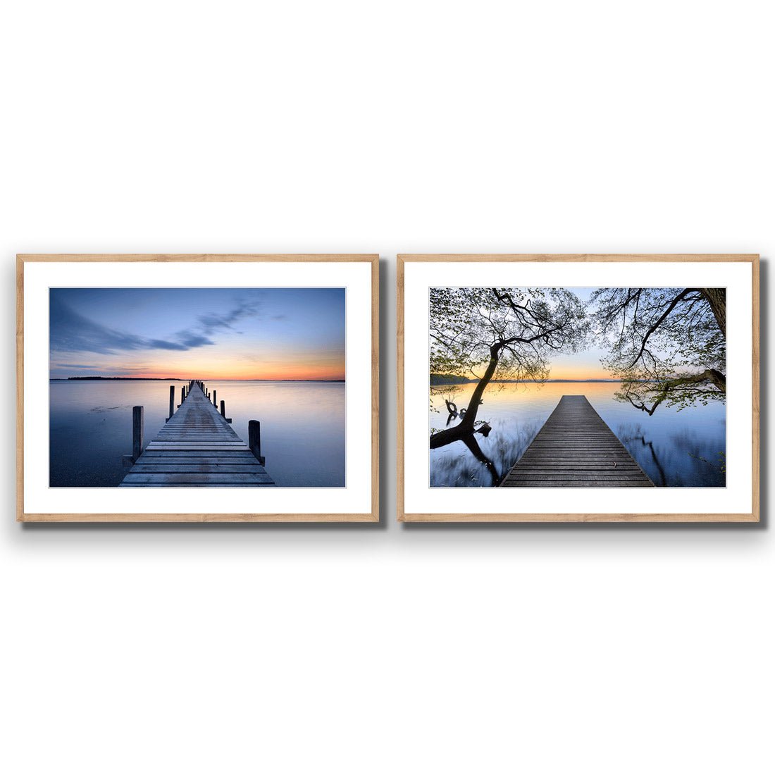 Misty Blue Jetty Escaped Perfect Pairs - Wall Art Designs - SET2_5003_AR_H WAD_AP - 030 - MAT_45x30_S - 2538 - OAK