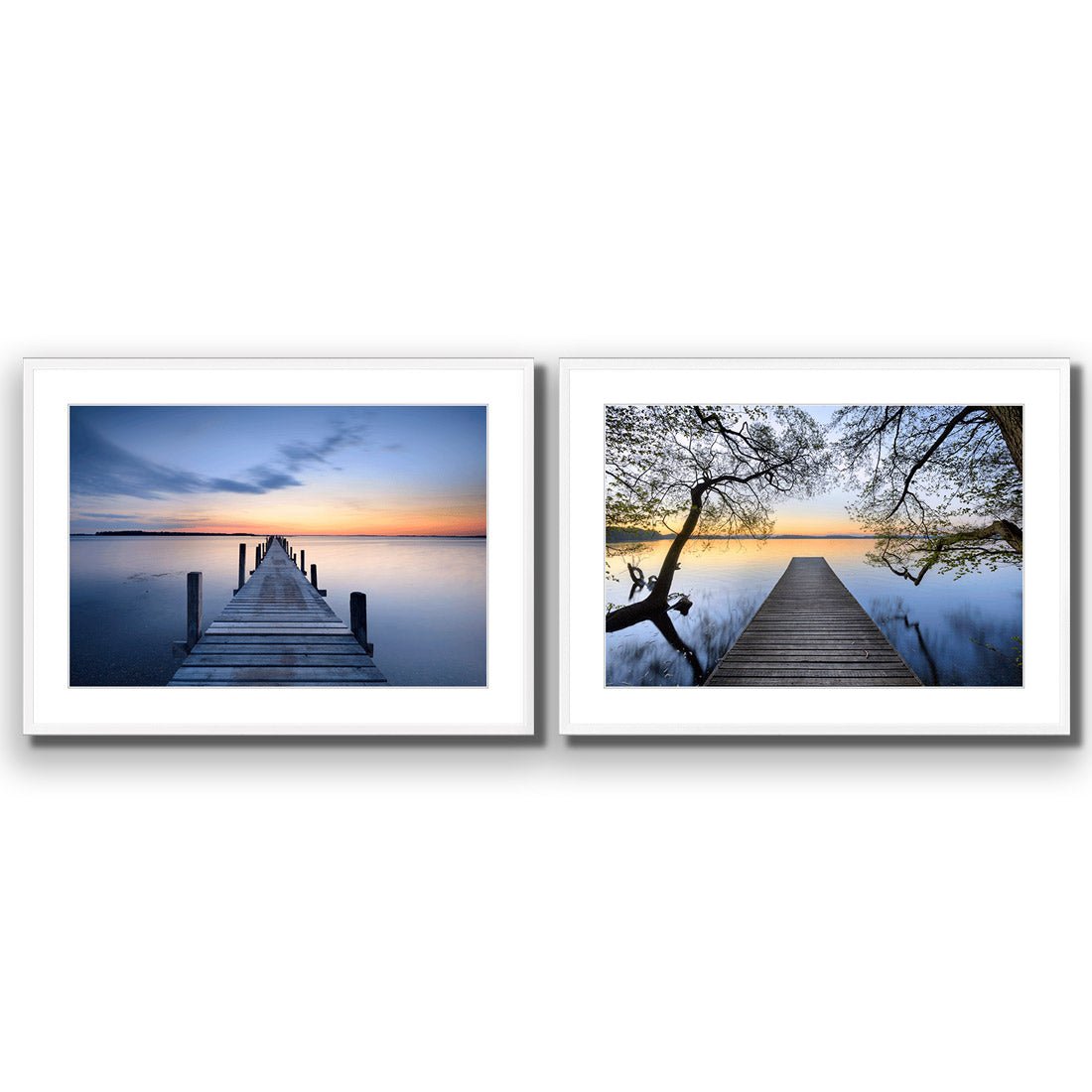 Misty Blue Jetty Escaped Perfect Pairs - Wall Art Designs - SET2_5003_AR_H WAD_AP - 030 - MAT_45x30_S - 2538 - WHT