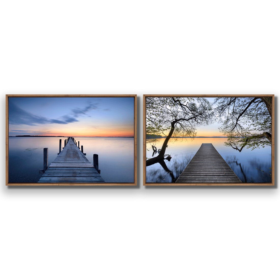 Misty Blue Jetty Escaped Perfect Pairs - Wall Art Designs - SET2_5003_AR_H WAD_CP - MPY - 260 - M - S - S_45x30_S - 1550 - NAT