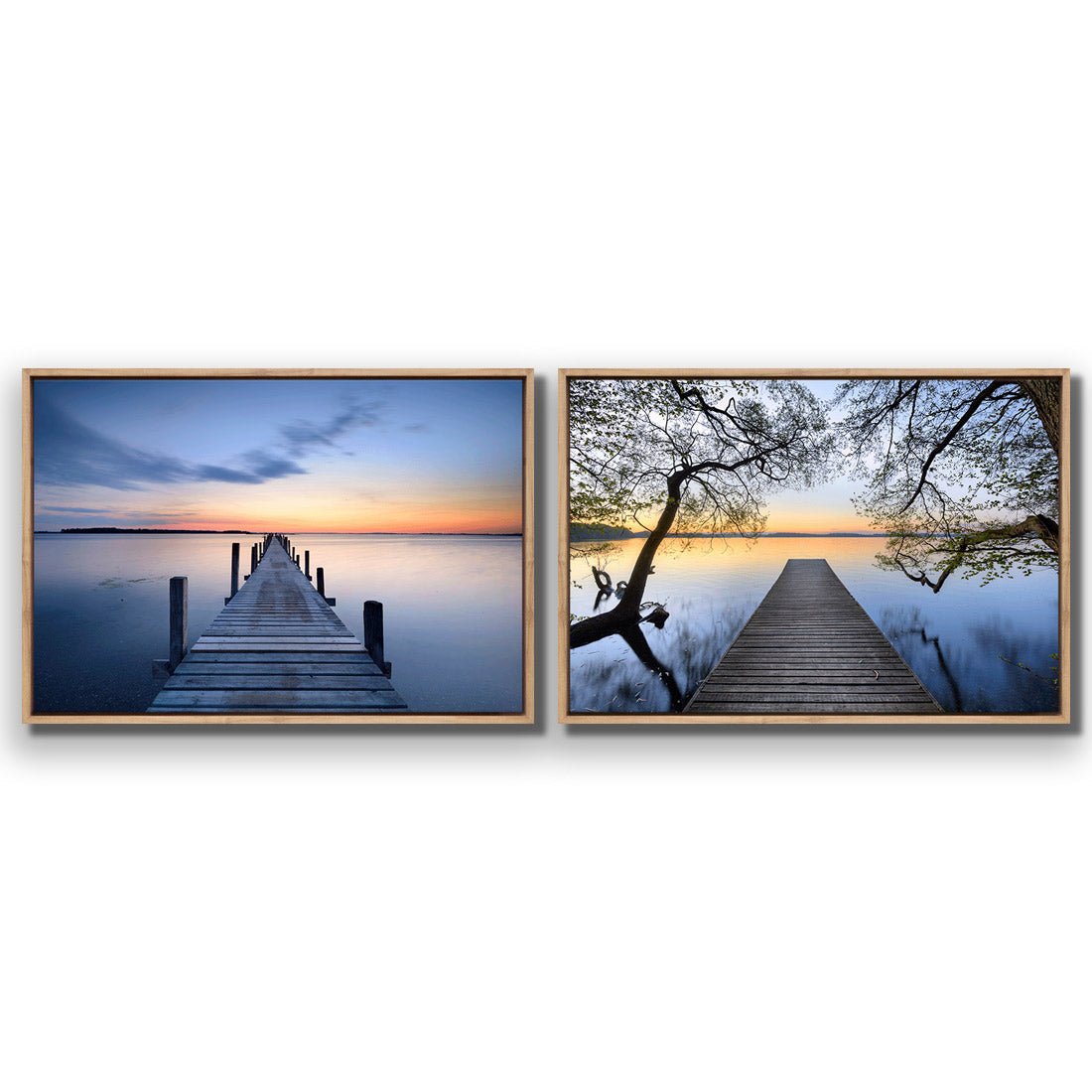 Misty Blue Jetty Escaped Perfect Pairs - Wall Art Designs - SET2_5003_AR_H WAD_CP - MPY - 260 - M - S - S_45x30_S - 1550 - OAK