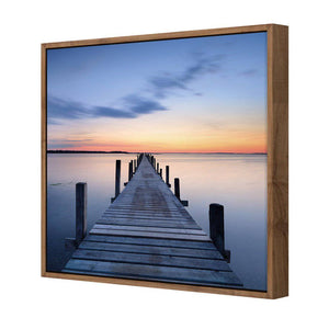 Misty Blue Jetty, Square | Standard Canvas | Floating Frame | Natural