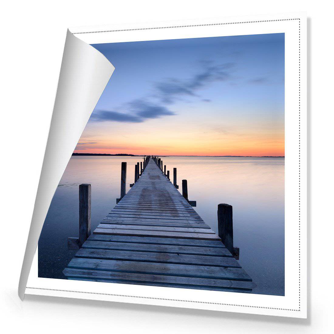 Misty Blue Jetty, Square | Standard Canvas | No Frame | Rolled Canvas