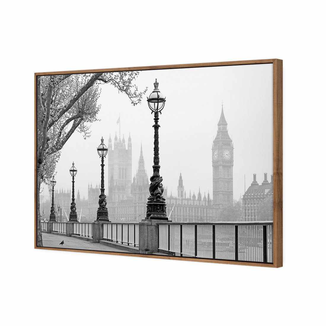 Misty London, B&W Canvas Art - Wall Art Designs - 1252_AR_H WAD_CP - MPY - 260 - M - S - S_45x30_S - 1550 - NAT