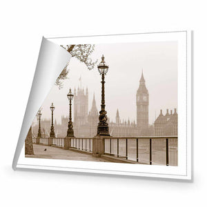 Misty London, Sepia | Standard Canvas | No Frame | Rolled Canvas