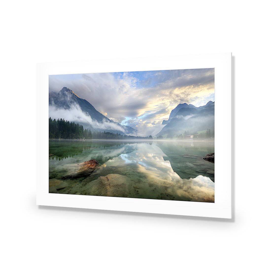 Misty Mountain Lake Acrylic Print Art - Wall Art Designs - 2621_AR_H WAD_AP - 030 - MAT_45x30_NONE