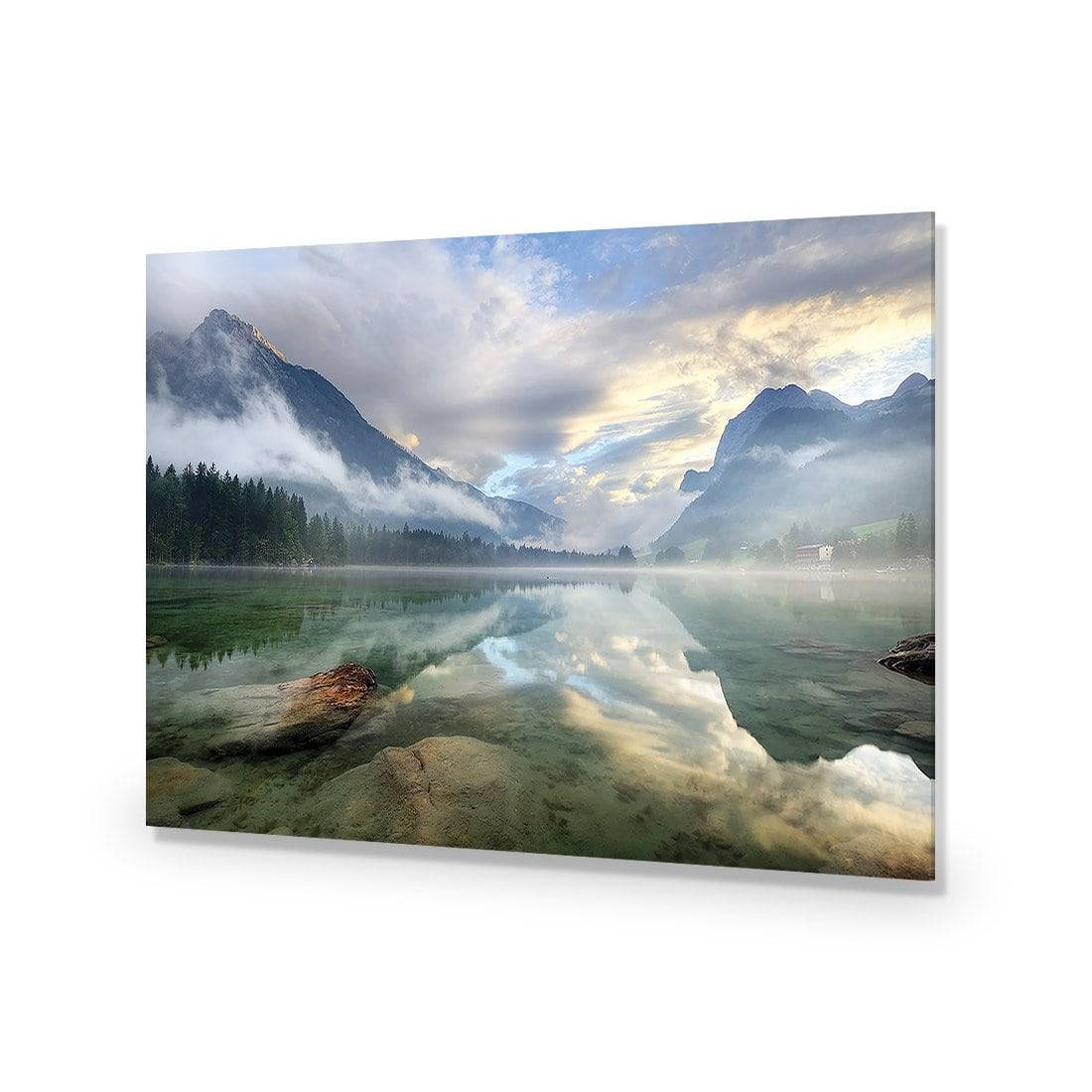 Misty Mountain Lake Acrylic Print Art - Wall Art Designs - 2621_AR_H WAD_AP - 030 - EDG_45x30_NONE