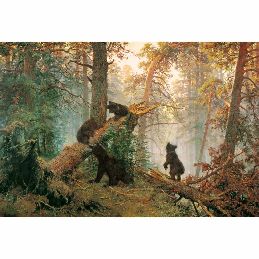 Morning In A Pine Forest by Ivan Shishkin Canvas Art - Wall Art Designs - 1334_AR_H WAD_CP - MPY - 260 - M - S - S_45x30_NONE_ART