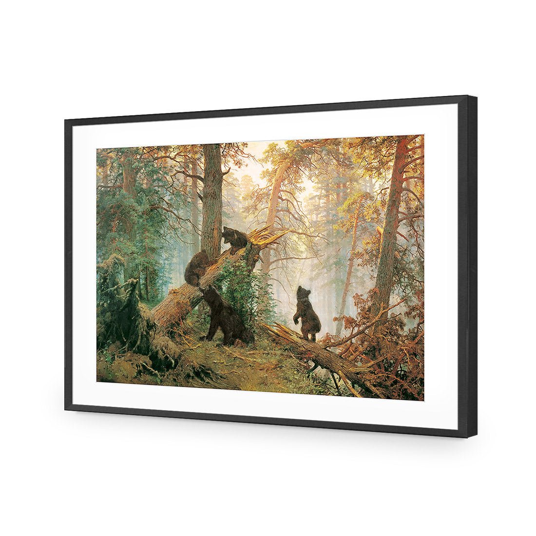 Morning In A Pine Forest - Ivan Shishkin Acrylic Print Art - Wall Art Designs - 1334_AR_H WAD_AP - 030 - MAT_45x30_S - 2538 - BLK